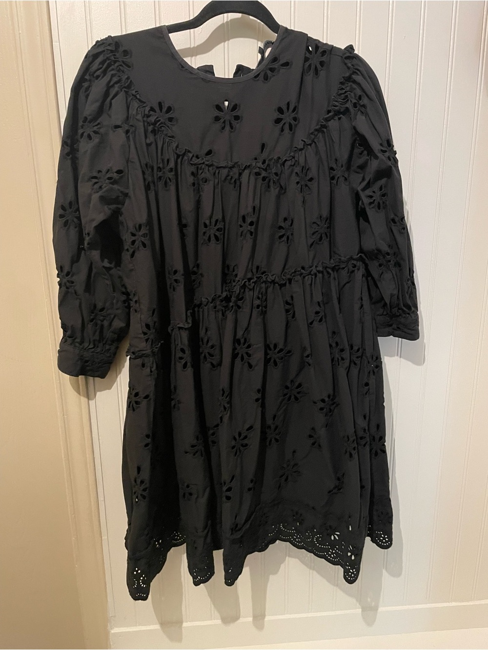 En Saison Black Eyelet Mini Dress Size Small